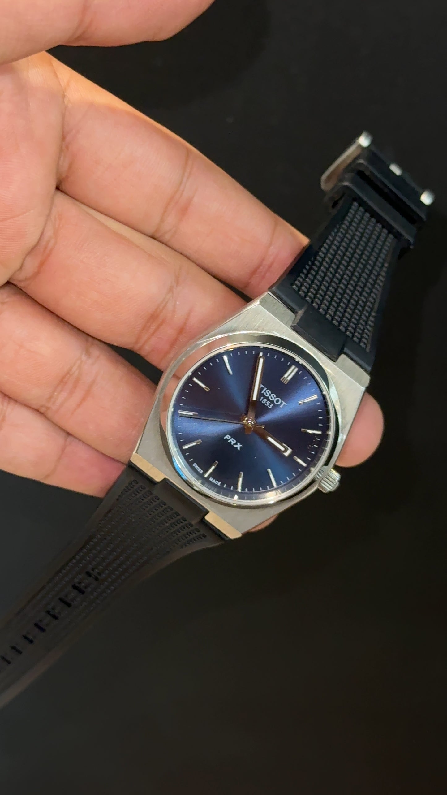Tissot Prx | Quartz | Black Silicone Strap | Blue Plain Dial