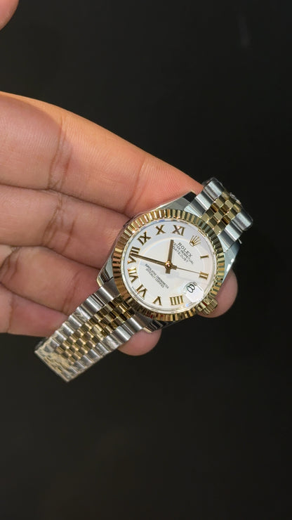 Premium Datejust | 28mm | Gold Two Tone | White Roman Dial