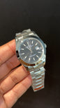 Datejust | Silver Oyester Chain | Plain Bezel | Grey Lines Dial - twentyfour