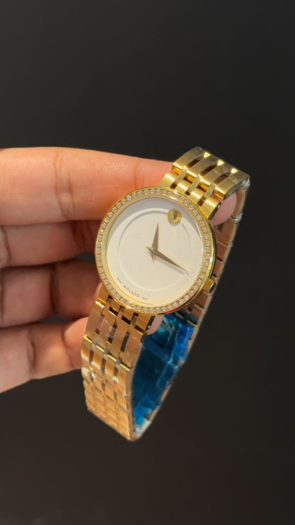 Movado | Woman | Gold Chain  |White Dial