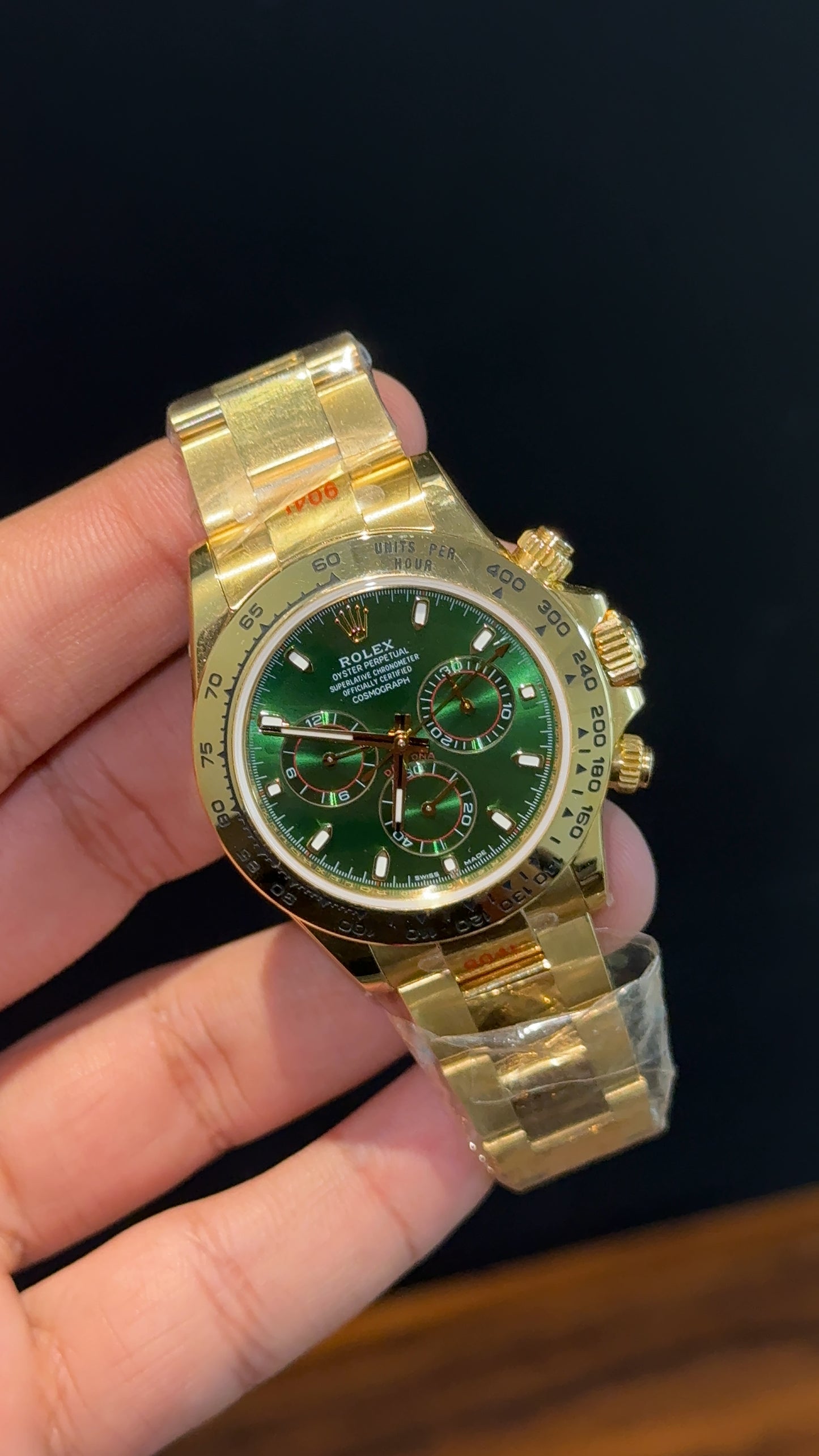 Executive Daytona | Gold Chain | Chrono | Green Dial