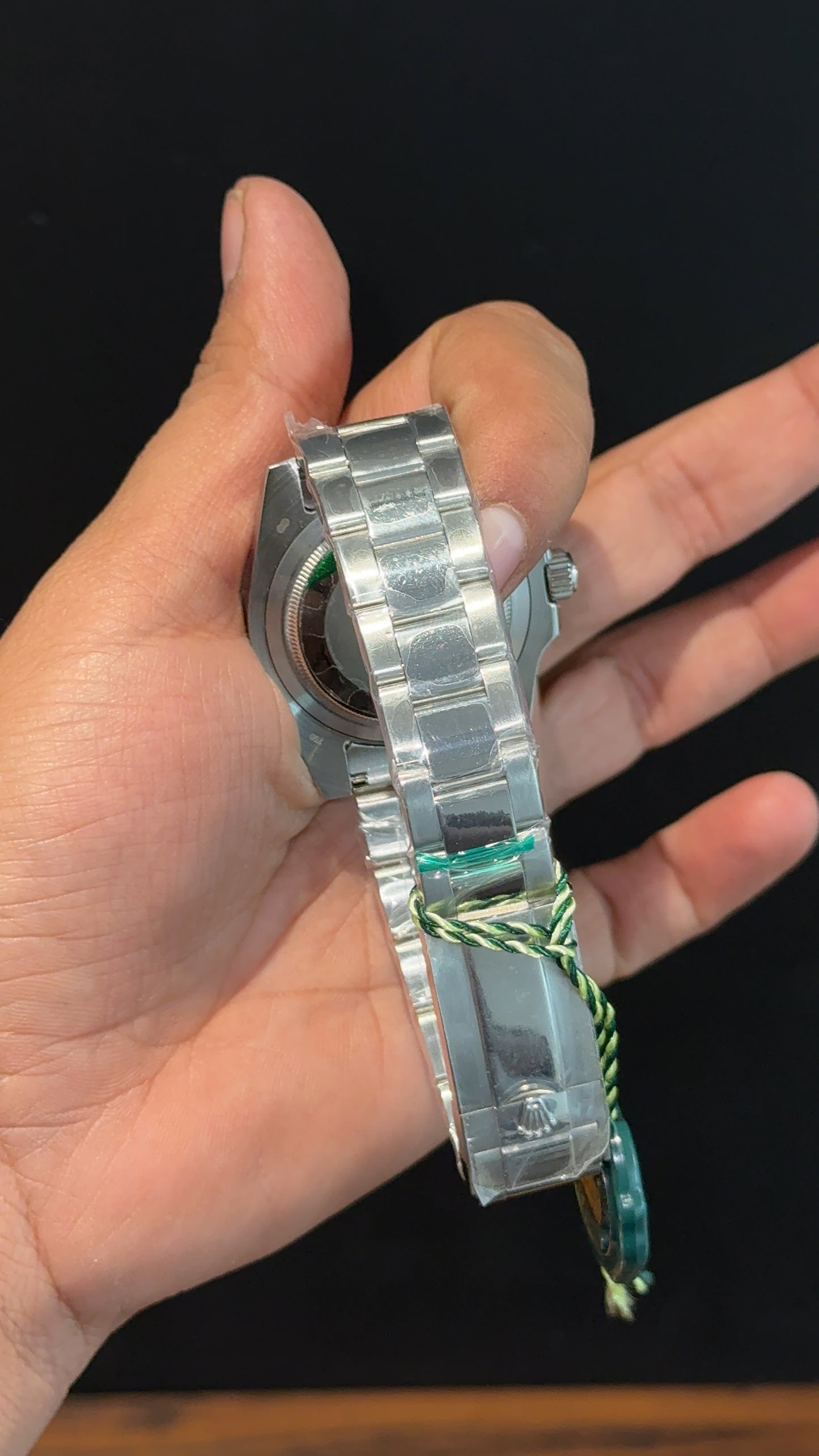 GMT Sprite | Silver Oyester Chain | Green Dial