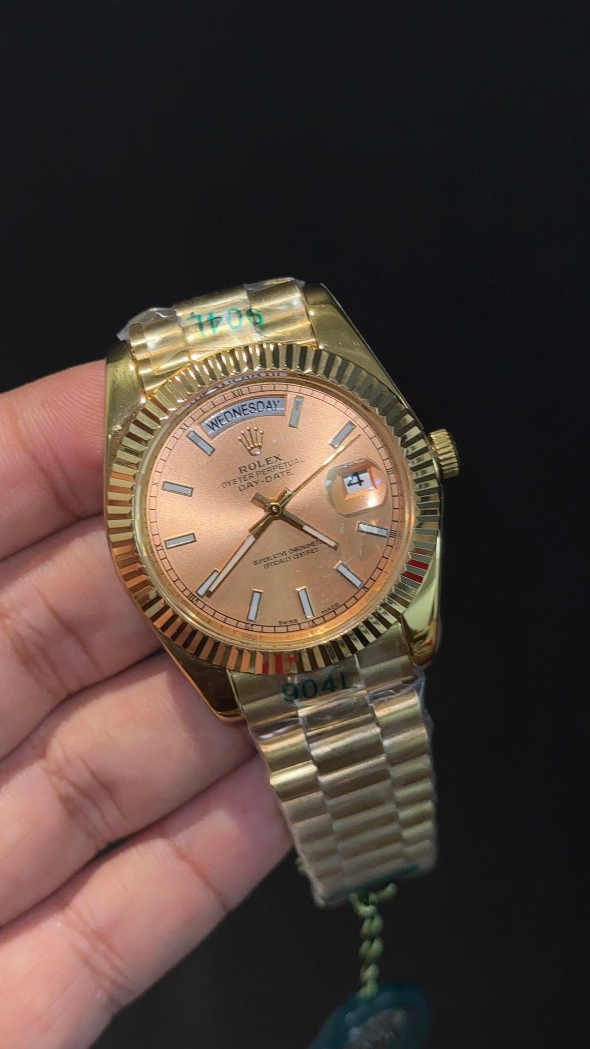 Daydate | Gold Chain | Dark Gold Dial