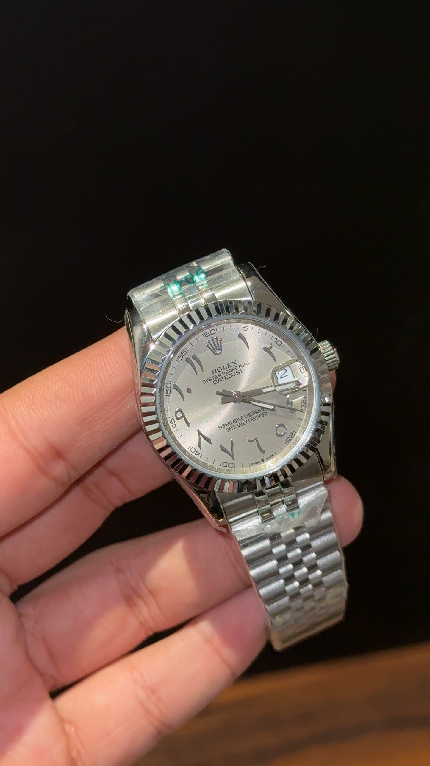 Datejust | 36mm | Silver Chain | Grey Arabic Dial