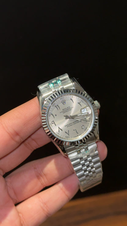 Datejust | 36mm | Silver Chain | Grey Arabic Dial