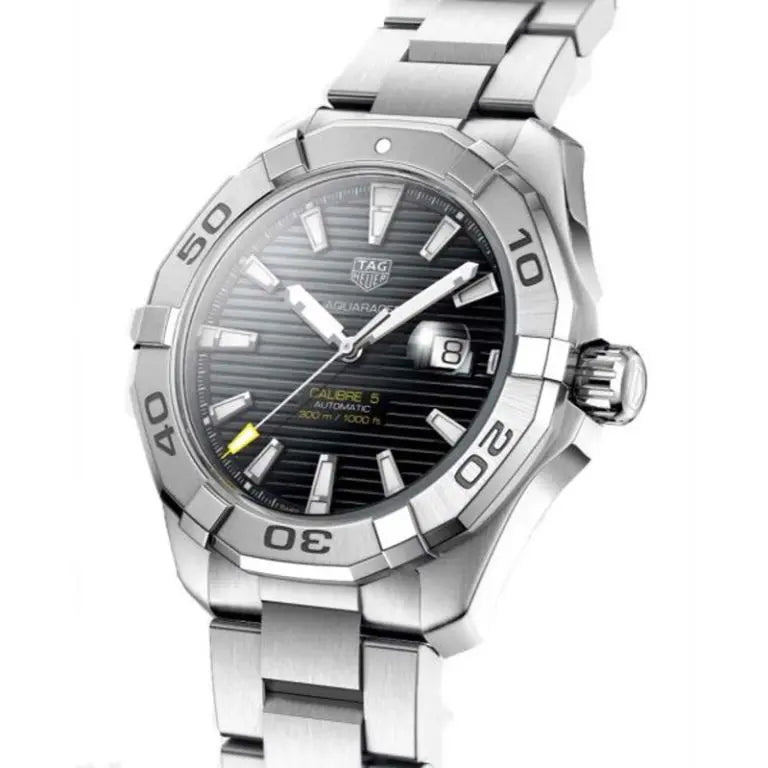 Tag Heuer Aquaracer Men’s Automatic Swiss Made Silver Stainless Steel Black Dial 43mm | WAY2010.BA0927