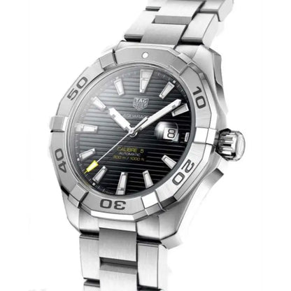 Tag Heuer Aquaracer Men’s Automatic Swiss Made Silver Stainless Steel Black Dial 43mm | WAY2010.BA0927