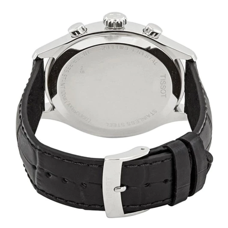 TISSOT Men’s Swiss Made Quartz Black Leather Strap Black Dial 45mm Watch T116.617.16.057.00