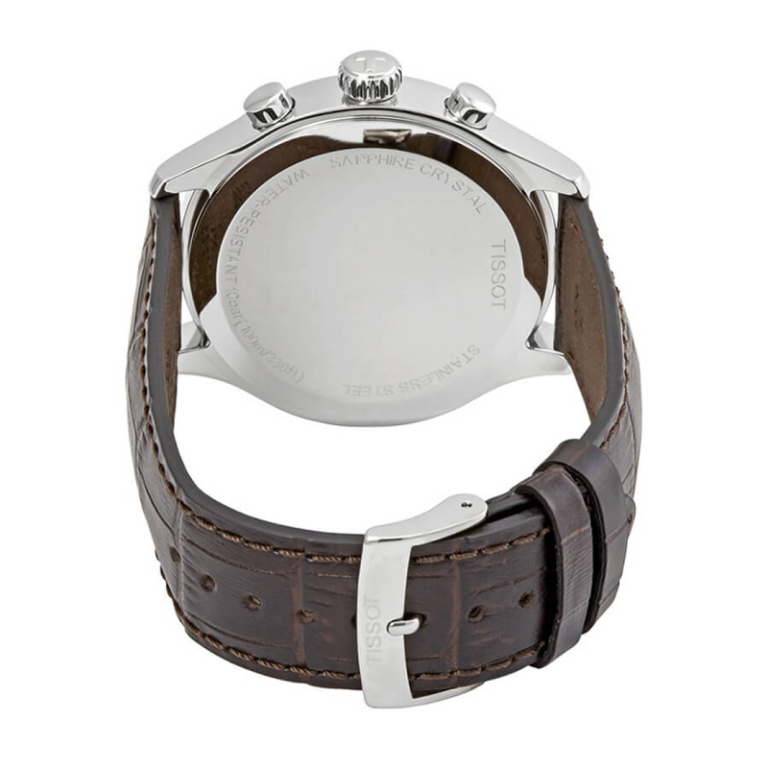 TISSOT Men’s Swiss Made Quartz Brown Leather Strap Blue Dial 45mm Watch T116.617.16.047.00