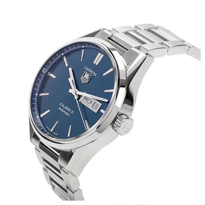 Tag Heuer Carrera Men’s Automatic Swiss Made Silver Stainless Steel Blue Dial 41mm Watch WAR201E.BA0723 - twentyfour