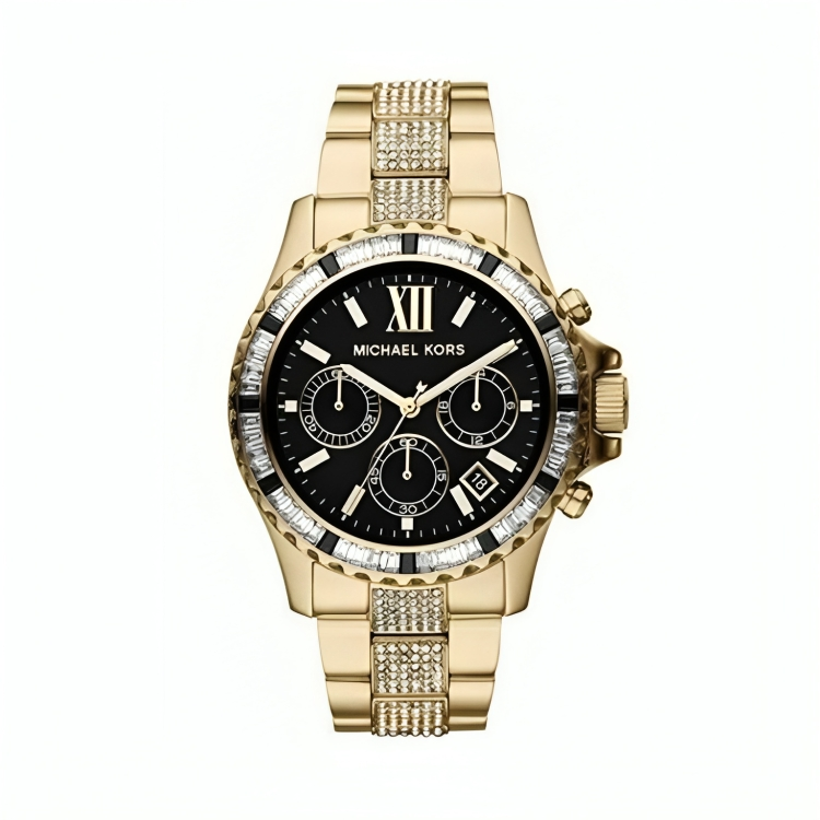 Michael Kors Women’s MK5828 |  Gold Stainless Steel Black Dial 42mm