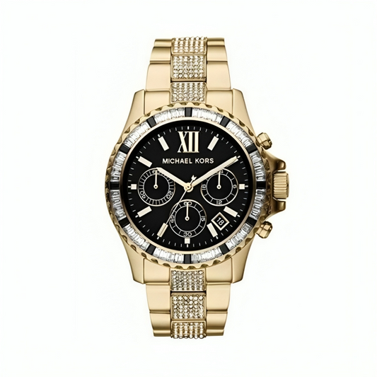 Michael Kors Women’s MK5828 |  Gold Stainless Steel Black Dial 42mm