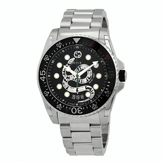 Gucci Men’s | Quartz Stainless Steel Black Dial 45mm YA136218