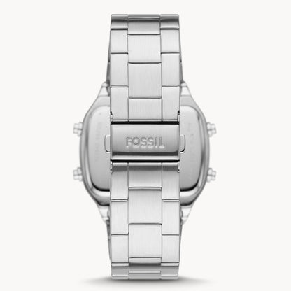 Fossil Men’s Digital Silver Stainless Steel Positive Display Dial 40mm FS5844 - twentyfour