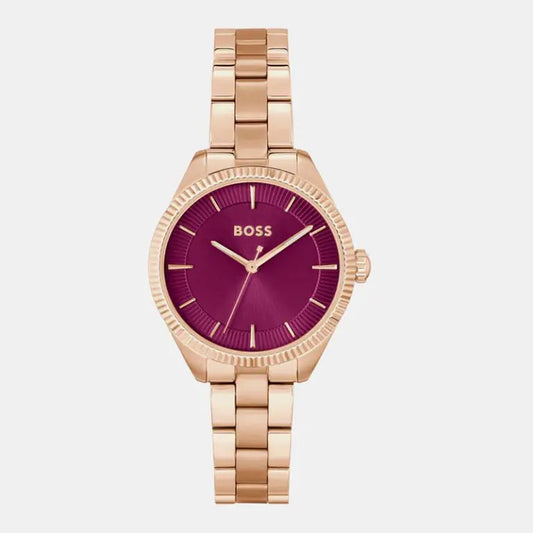 Hugo Boss Women’s Quartz Rose Gold Stainless Steel Sage Red Dial 32mm 1502728