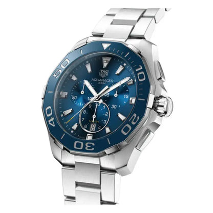 Tag Heuer Aquaracer Men’s Quartz Swiss Made Silver Stainless Steel Blue Dial 43mm CAY111B.BA0927 - twentyfour