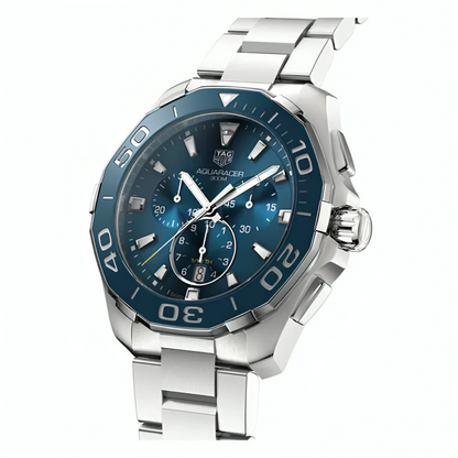 Tag Heuer Aquaracer Men’s Quartz Swiss Made Silver Stainless Steel Blue Dial 43mm | CAY111B.BA0927