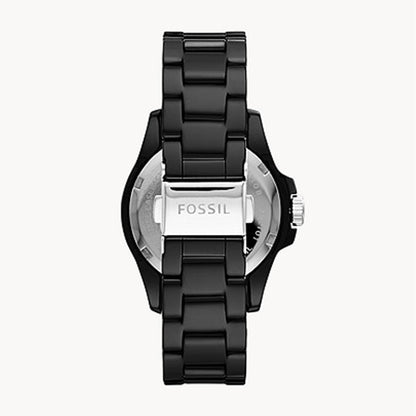 Fossil Women’s Quartz Black Ceramic Chain Black Dial 36mm CE1108 - twentyfour