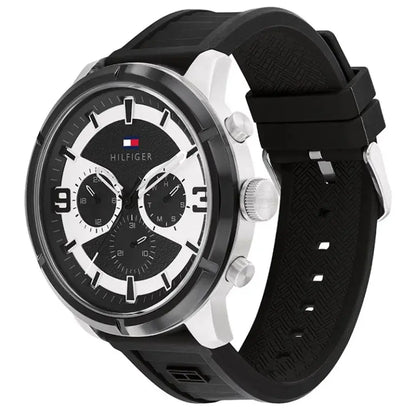 Tommy Hilfiger Men’s Quartz Black Silicone Strap Black Dial 50mm Watch 1792074 - twentyfour