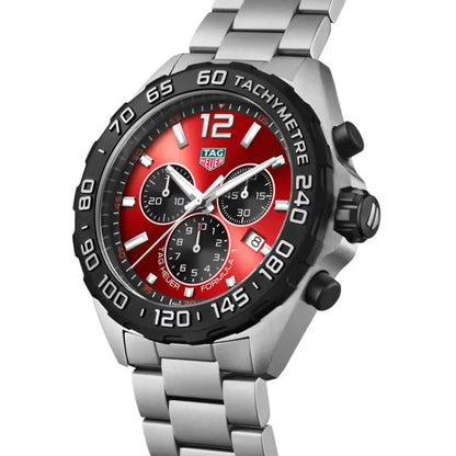 Tag Heuer Formula 1 Men’s Quartz Swiss Made Silver Stainless Steel Red Dial 43mm Watch CAZ101AN.BA0842 - twentyfour