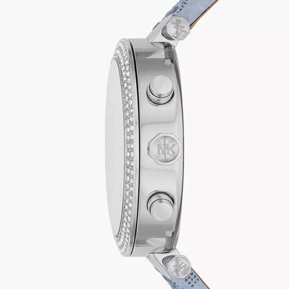 Michael Kors Women’s MK6936 |  Sky Blue Leather Strap Silver Dial 39mm