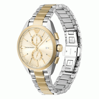 Emporio Armani | Men’s Quartz Two Tone Stainless Steel Cream Dial 43mm AR11605