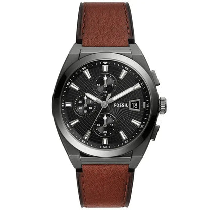 Fossil Men’s Chronograph Quartz Brown Leather Strap Grey Dial 42mm FS5799 - twentyfour
