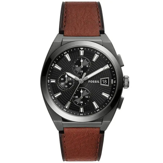 Fossil Men’s Chronograph Quartz Brown Leather Strap Grey Dial 42mm FS5799