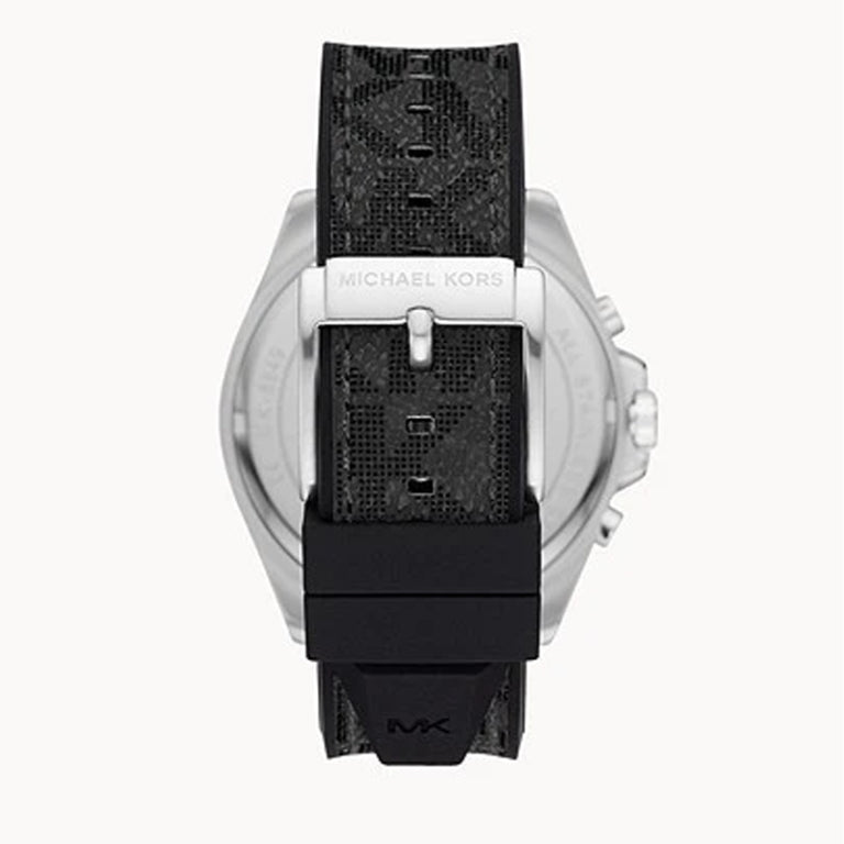Michael Kors Men’s Quartz Grey Silicone & Leather Strap Silver Dial 45mm Watch MK8922