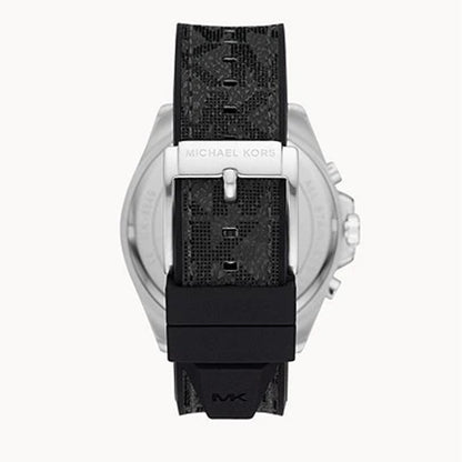 Michael Kors Men’s Quartz Grey Silicone & Leather Strap Silver Dial 45mm Watch MK8922