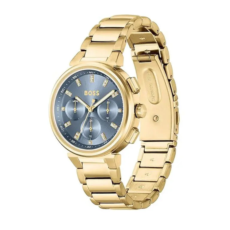 Hugo Boss Women’s Quartz Gold Stainless Steel Blue Dial 38mm Watch 1502677