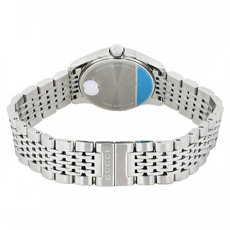 Gucci Women’s Swiss Made Quartz Silver Stainless Steel Black Dial 27mm Watch YA1265006