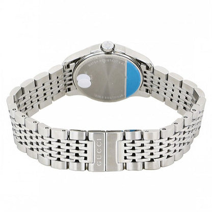Gucci Women’s Swiss Made Quartz Silver Stainless Steel Black Dial 27mm Watch YA1265006