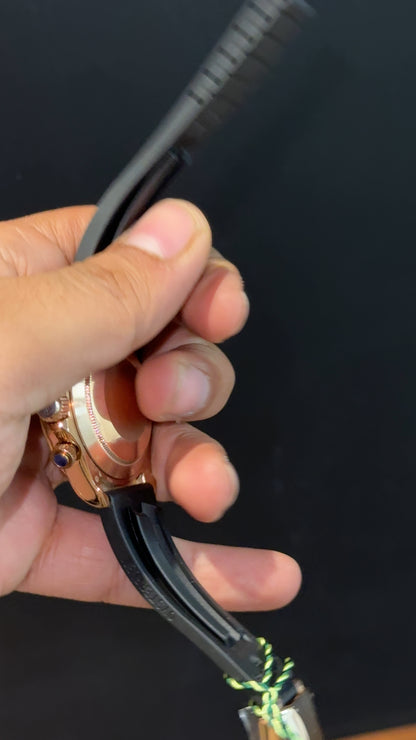 Daytona | Rose | Pvc Strap | Chr | Black Dial