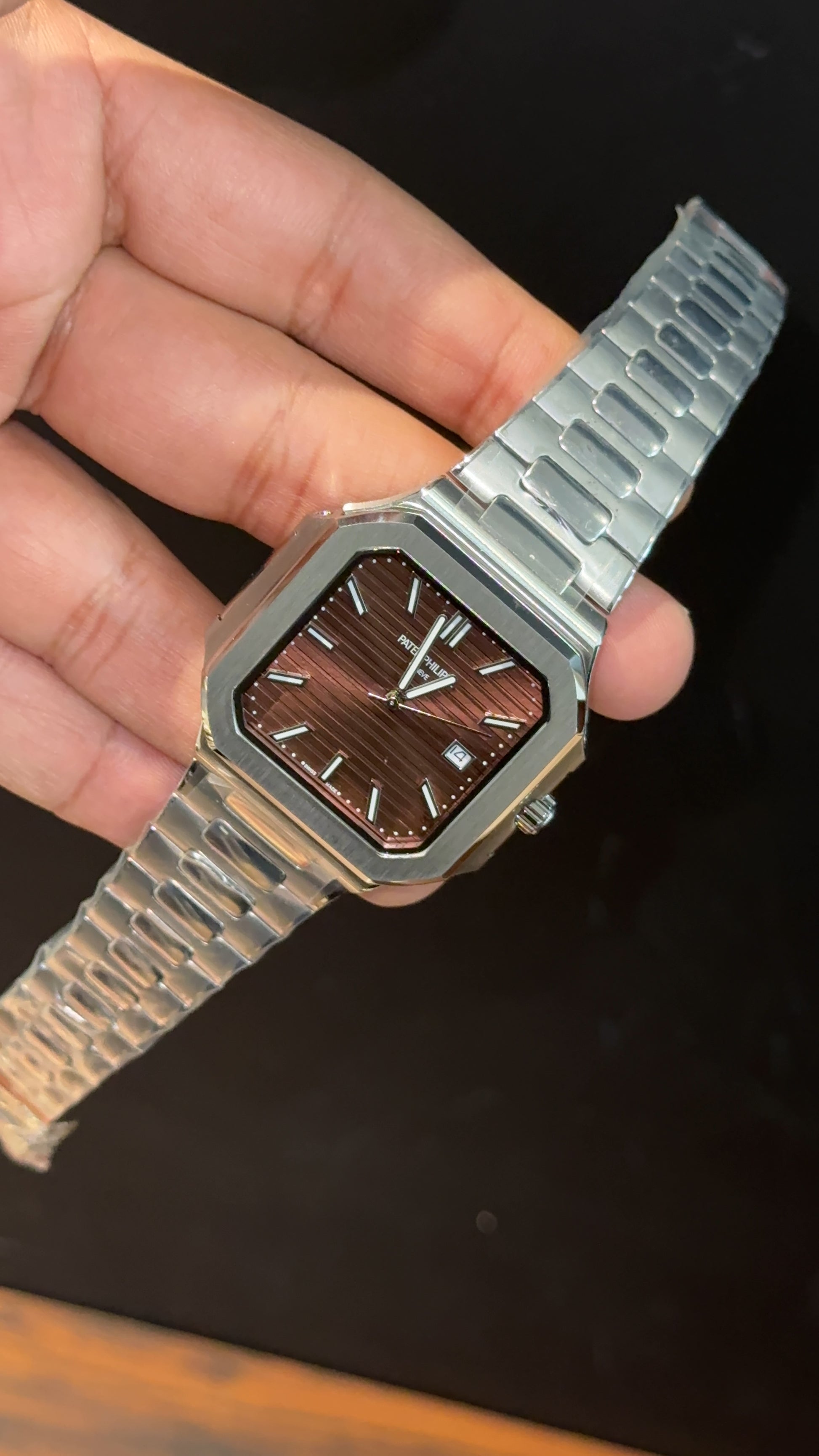 Pp Auto | Cubitus | Silver Chain | Brown Dial - twentyfour