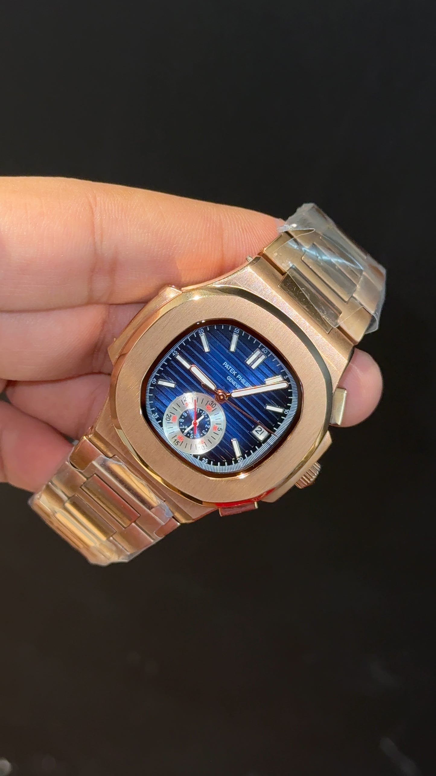 PP Auto | Single Time Edition | Rose Chain | Blue Dial