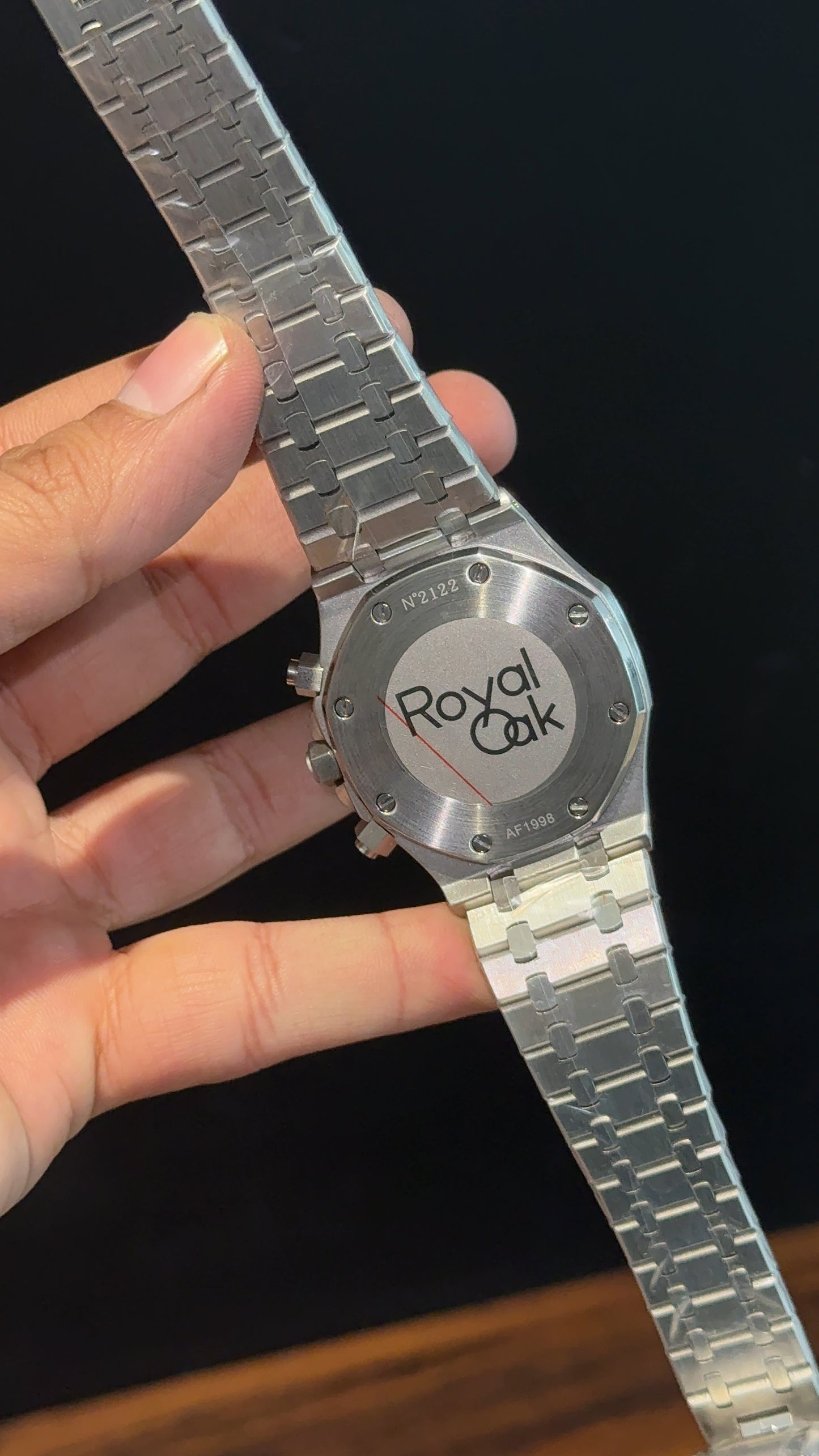 AP | Purple Chrono | Silver Chain |  Greyish Box Dial