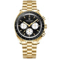 Pagani Design PD-1701 | Speedmaster Gold Chain | White Chrono | Black Dial