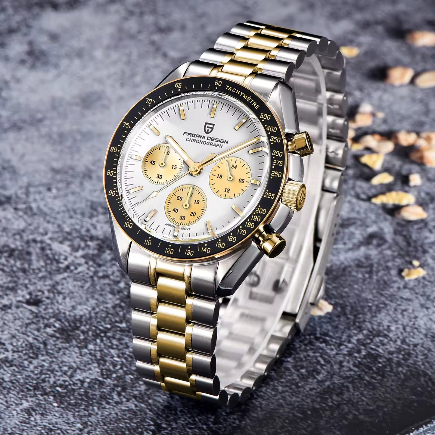 Pagani Design PD-1701 | Speedmaster | GOLD TT | WHITE DIAL