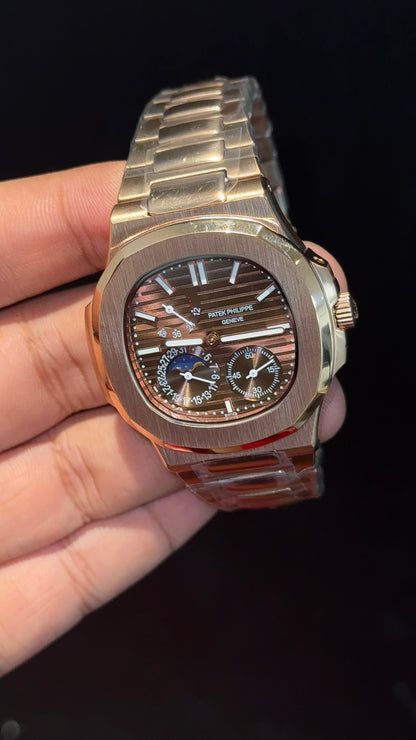 Pp Auto | Moonphase | Rose Chain | Sub Brown Dials