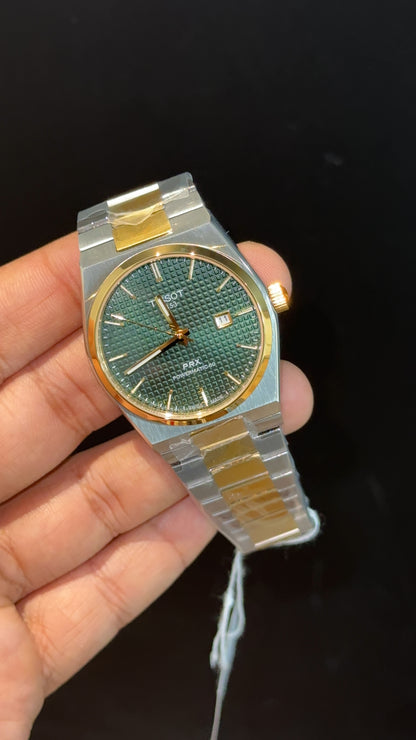 Tissot Prx | Quartz | Gold Two Tone | Green Texture Dial - twentyfour