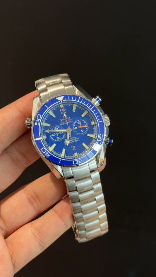 Omega Seamaster | Silver Chain | Blue Bezel | Chrono | Blue Dial
