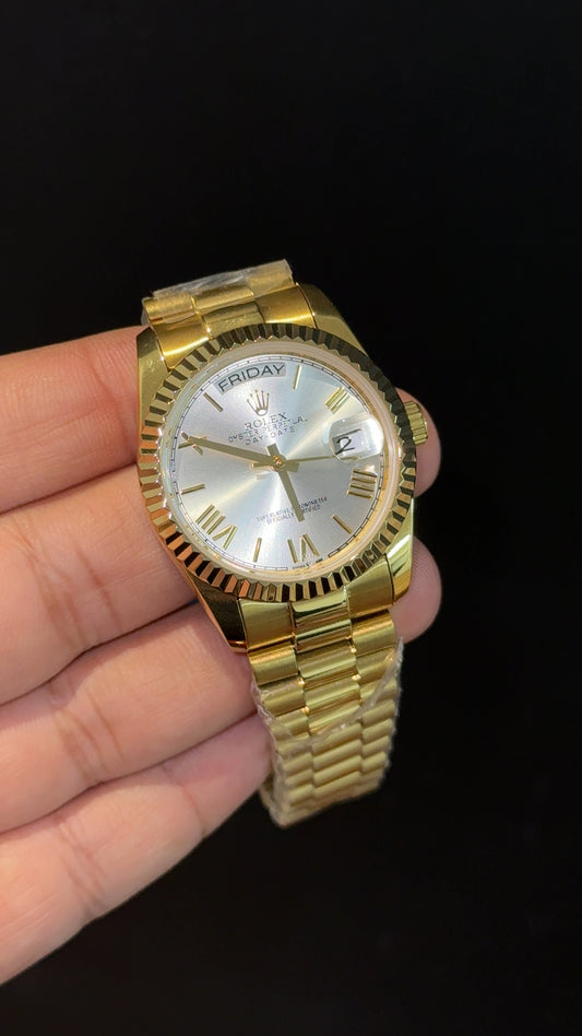 Daydate | 36mm | Gold Chain | Silver Dial - twentyfour