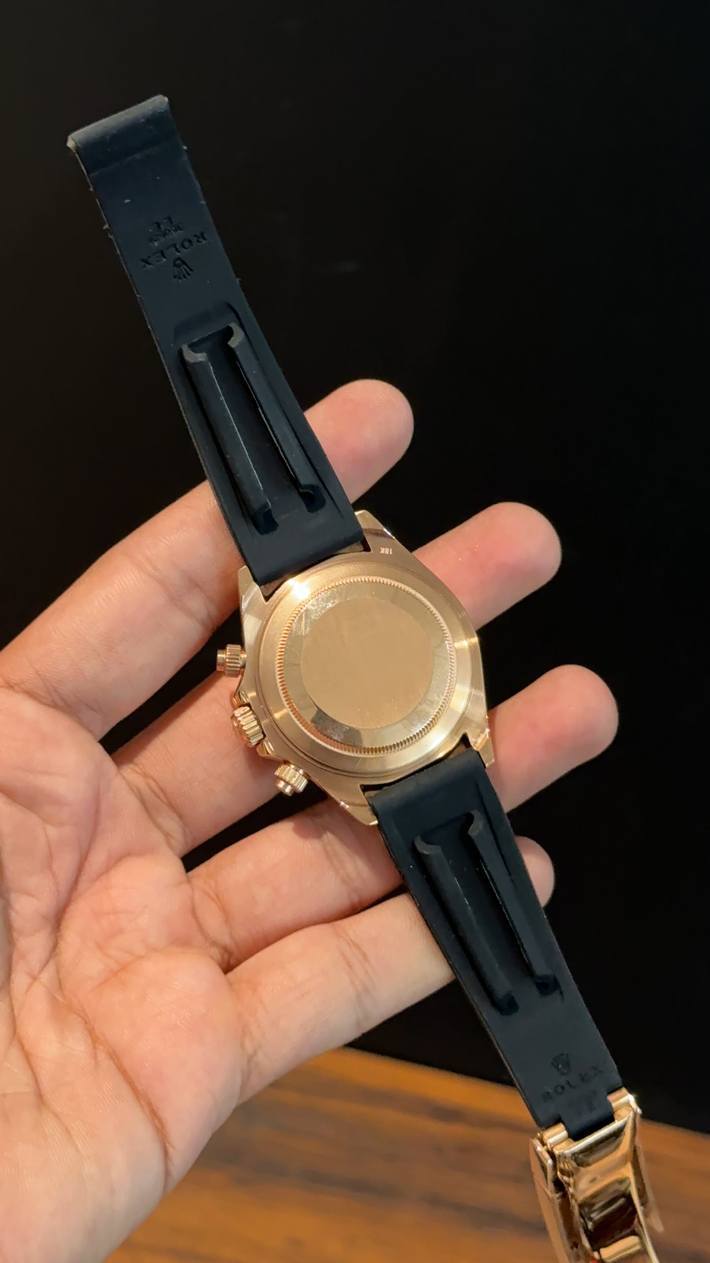 Daytona | Rose | Pvc Strap | Rose Chrono | Rose Diamond Black Dial - twentyfour
