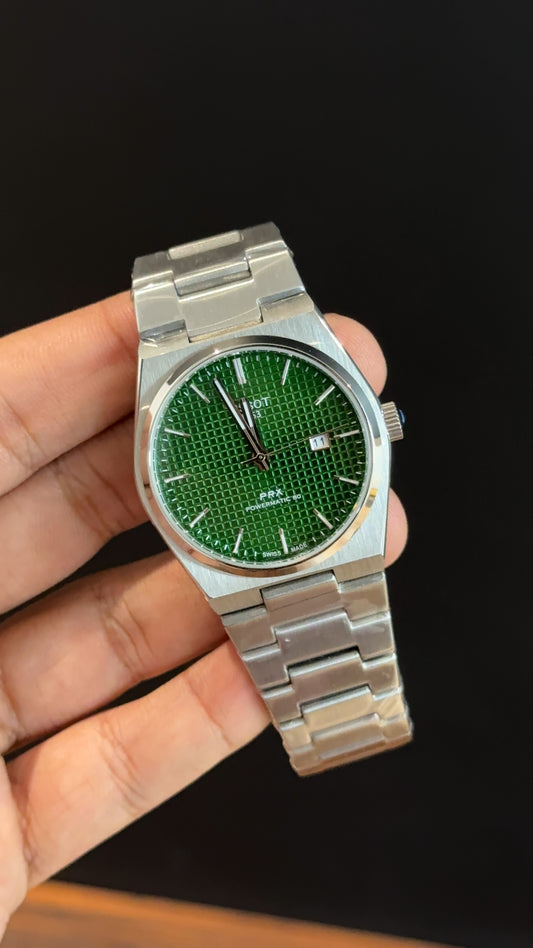 Tissot Prx | Silver Chain | Green Texture Dial - twentyfour