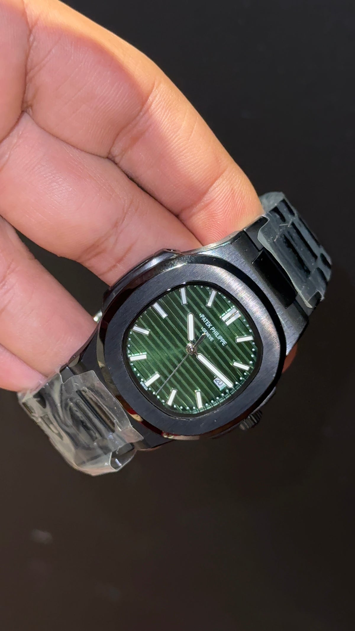 PP Auto | Black Chain | Green Dial