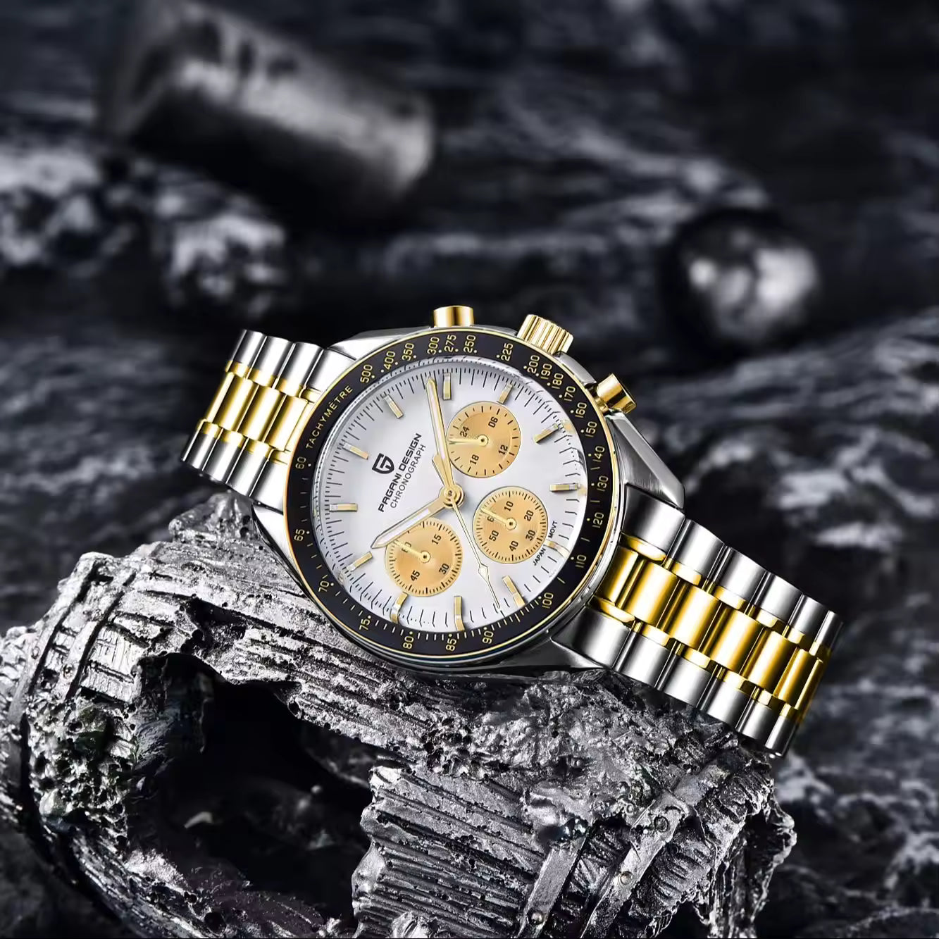 Pagani Design PD-1701 | Speedmaster | GOLD TT | WHITE DIAL