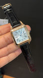 Cartier Santos | Rose Case | Black Dumont Strap | White Dial