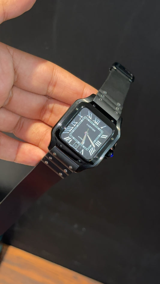 Cartier Santos | Black Case | Black Strap | Black Dial - twentyfour