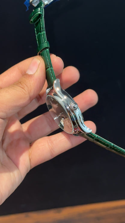 Pp Auto | Pendulum | Silver | Green Strap | Silver Green Dial